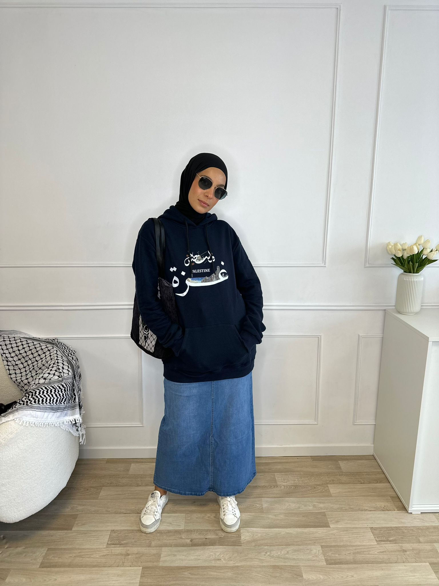 Hoodie palestine porté